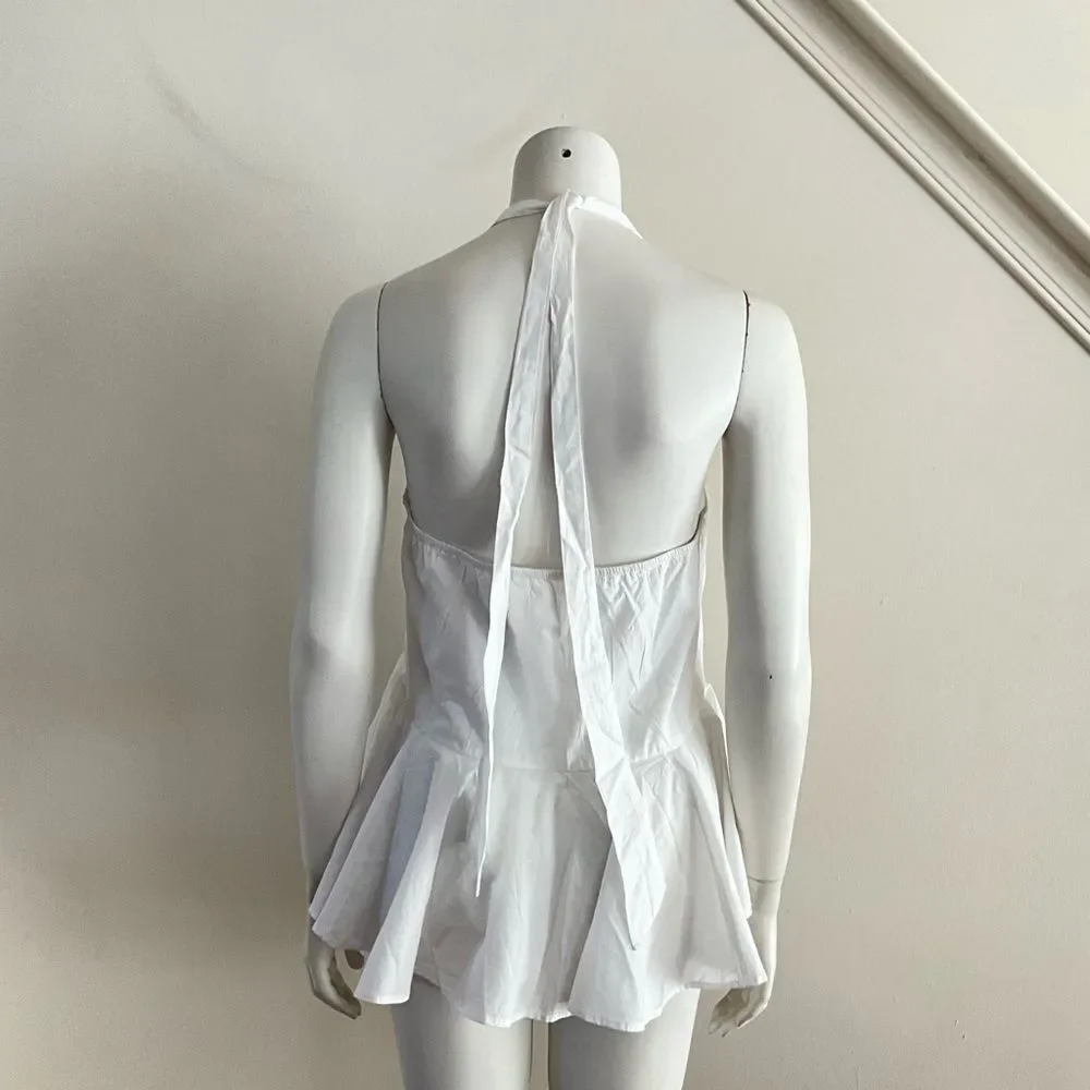 Free People Printemps Moment Peplum Top White S